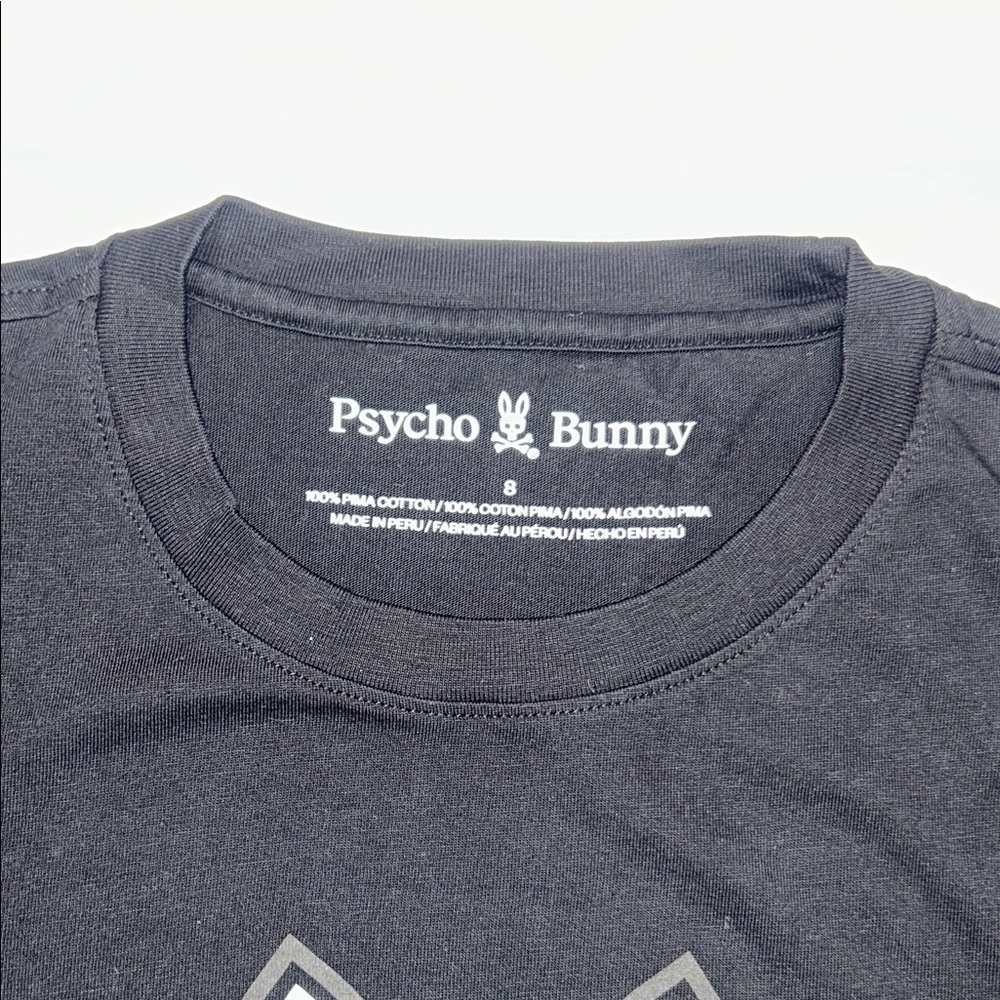 Psycho Bunny Black T-Shirt with White Outline Design NWOT - Picture 5 of 10